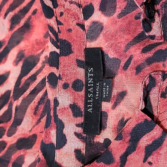 ALLSAINTS Bernie Ambient Animal Print Button Down Blouse US S - Picture 11 of 12